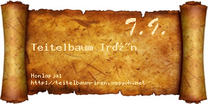 Teitelbaum Irén névjegykártya